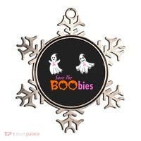 Save The Boobies Halloween Ghost Ornament thumb 0