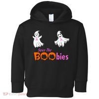 Save The Boobies Halloween Ghost Toddler Hoodie thumb 0