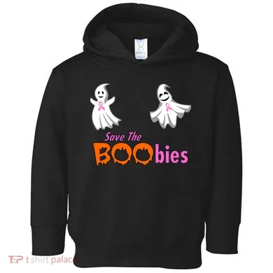 Save The Boobies Halloween Ghost Toddler Hoodie