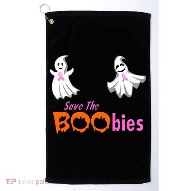 Save The Boobies Halloween Ghost Golf Towel