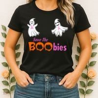 Save The Boobies Halloween Ghost Women's T-Shirt thumb 2
