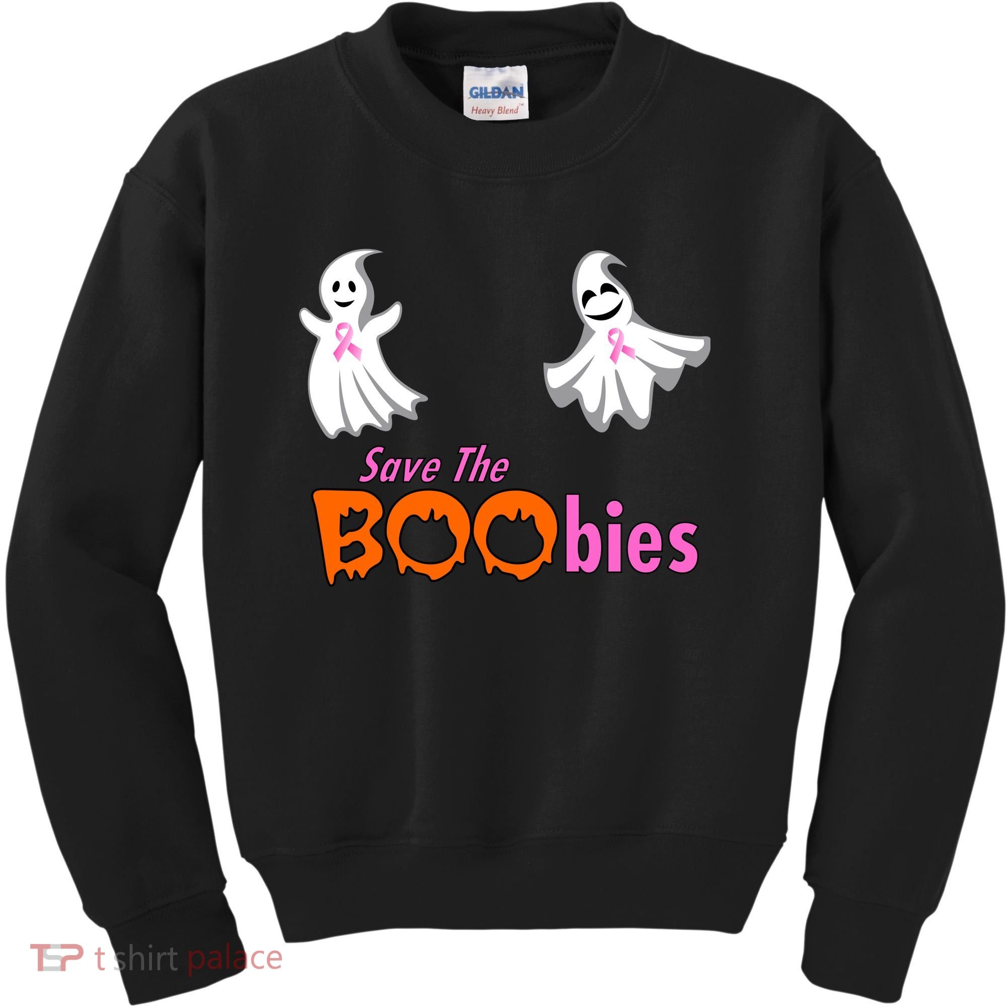 Save The Boobies Halloween Ghost Kids Sweatshirt