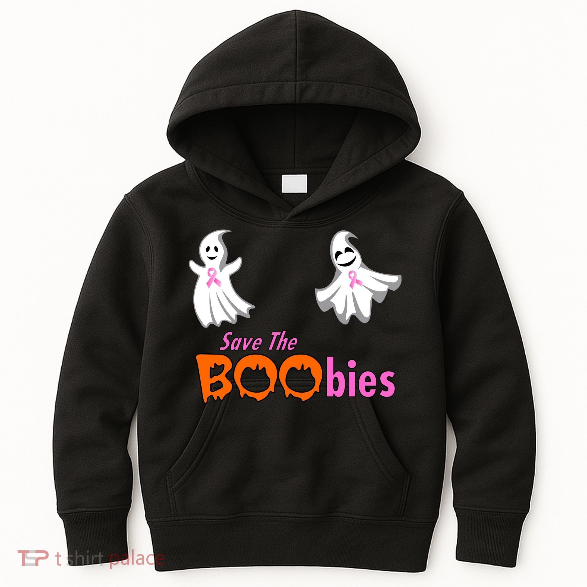 Save The Boobies Halloween Ghost Kids Hoodie