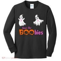 Save The Boobies Halloween Ghost Kids Long Sleeve Shirt thumb 0