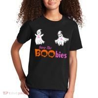 Save The Boobies Halloween Ghost Kids T-Shirt thumb 2