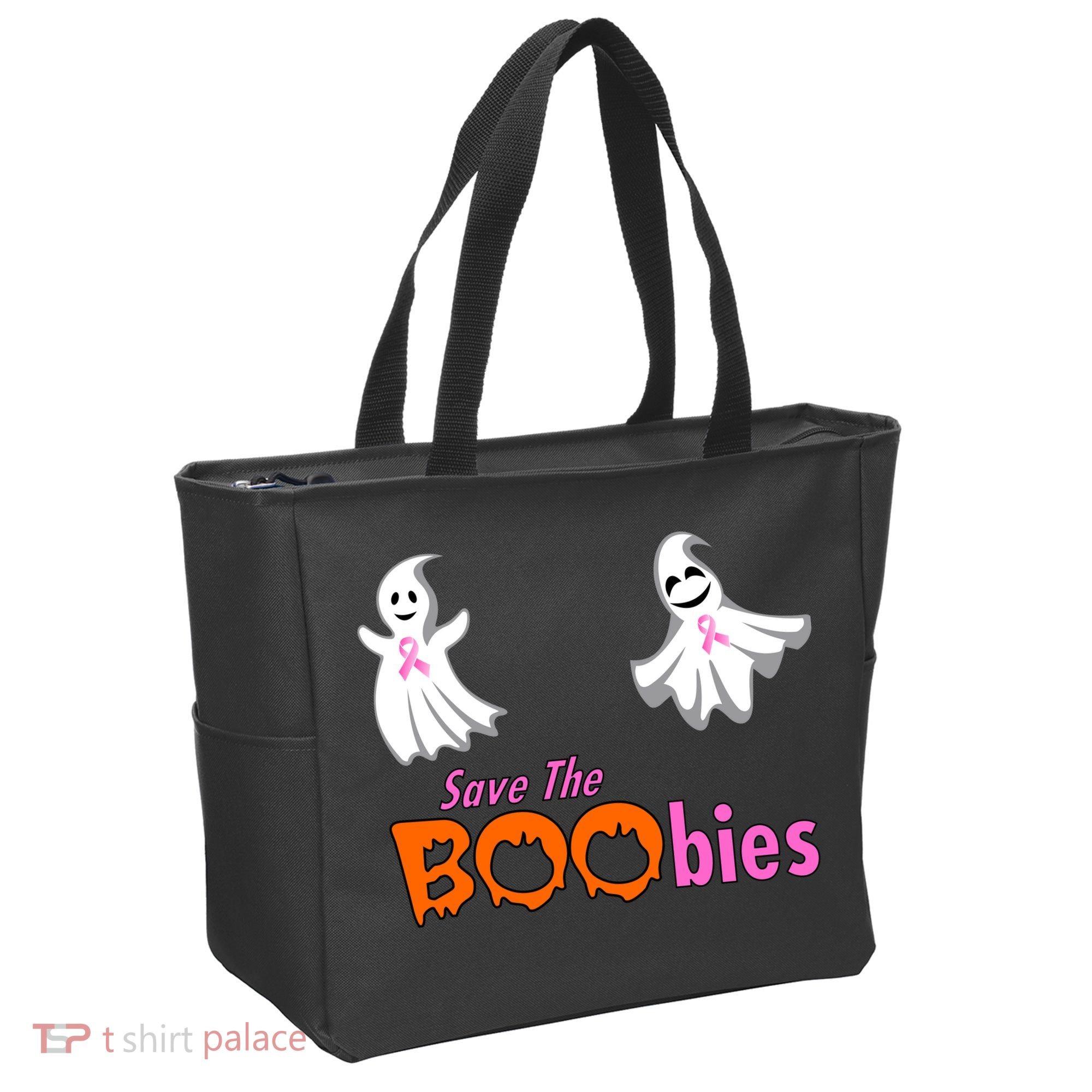 Save The Boobies Halloween Ghost Tote Bag