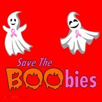 Save The Boobies Halloween Ghost Santa Hat thumb 1