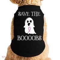 Save The Boooobs Breast Cancer Halloween Ghost Doggie Tank thumb 0