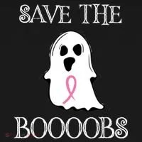 Save The Boooobs Breast Cancer Halloween Ghost Long Sleeve Shirt thumb 2