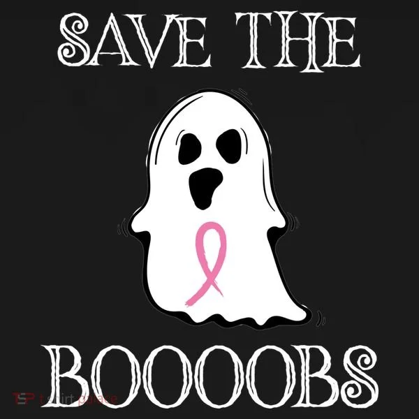 Save The Boooobs Breast Cancer Halloween Ghost Long Sleeve Shirt