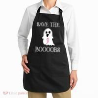 Save The Boooobs Breast Cancer Halloween Ghost Apron thumb 2