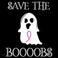 Save The Boooobs Breast Cancer Halloween Ghost Sweatshirt thumb 3