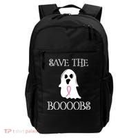 Save The Boooobs Breast Cancer Halloween Ghost Backpack thumb 0