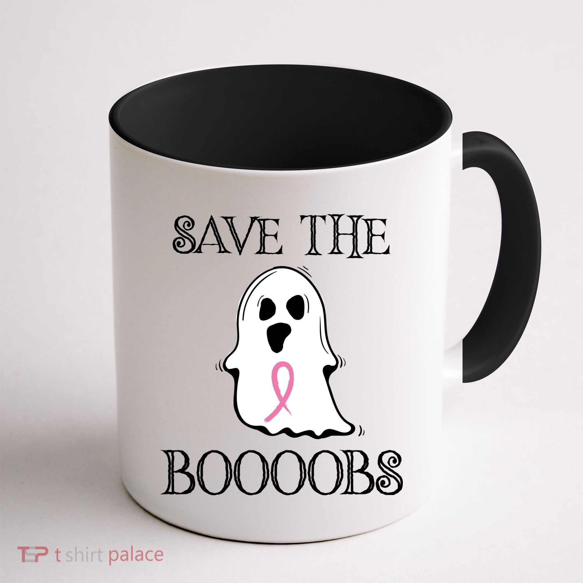 Save The Boooobs Breast Cancer Halloween Ghost Coffee Mug