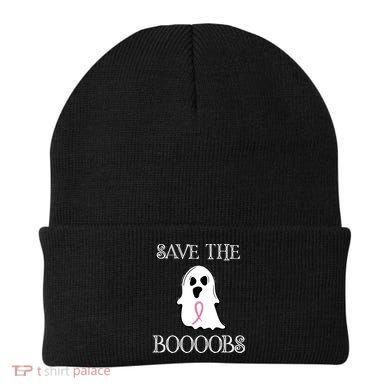 Save The Boooobs Breast Cancer Halloween Ghost Beanie