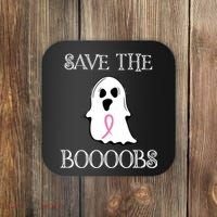 Save The Boooobs Breast Cancer Halloween Ghost Coaster thumb 0