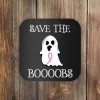 Save The Boooobs Breast Cancer Halloween Ghost Coaster thumb 0