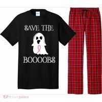 Save The Boooobs Breast Cancer Halloween Ghost Pajama Set thumb 0