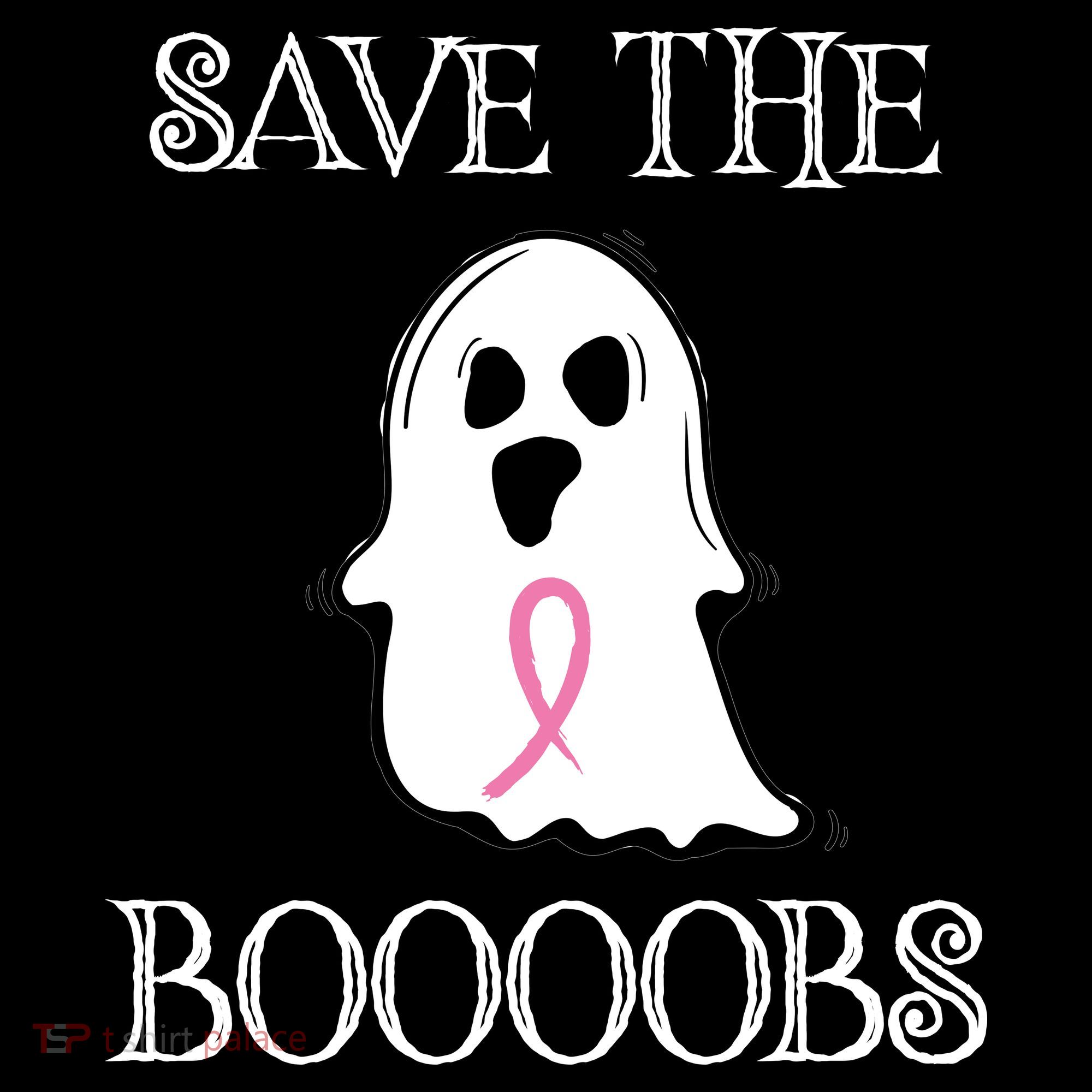 Save The Boooobs Breast Cancer Halloween Ghost Polo