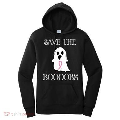Save The Boooobs Breast Cancer Halloween Ghost Women's Hoodie