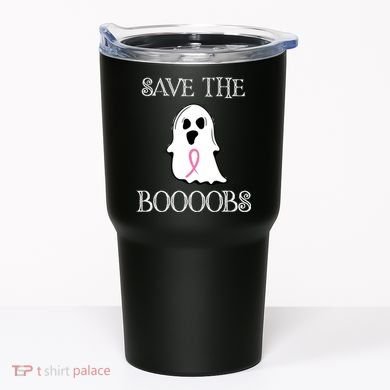 Save The Boooobs Breast Cancer Halloween Ghost Tumbler