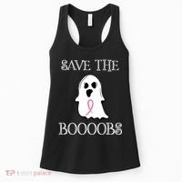 Save The Boooobs Breast Cancer Halloween Ghost Women's Tank Top thumb 0