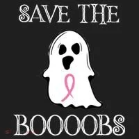 Save The Boooobs Breast Cancer Halloween Ghost Hat thumb 2