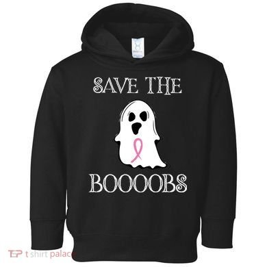 Save The Boooobs Breast Cancer Halloween Ghost Toddler Hoodie