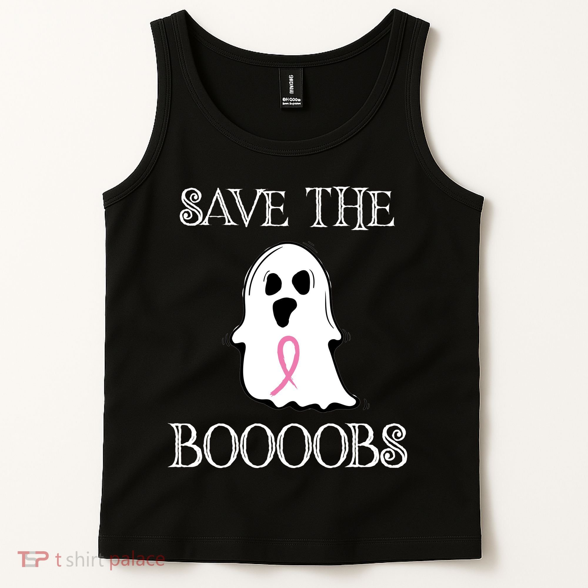 Save The Boooobs Breast Cancer Halloween Ghost Tank Top