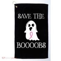 Save The Boooobs Breast Cancer Halloween Ghost Golf Towel thumb 0