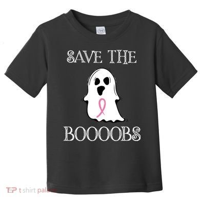 Save The Boooobs Breast Cancer Halloween Ghost Toddler T-Shirt