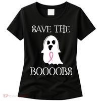 Save The Boooobs Breast Cancer Halloween Ghost Women's T-Shirt thumb 0