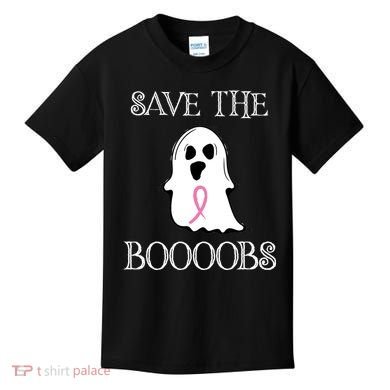 Save The Boooobs Breast Cancer Halloween Ghost Kids T-Shirt