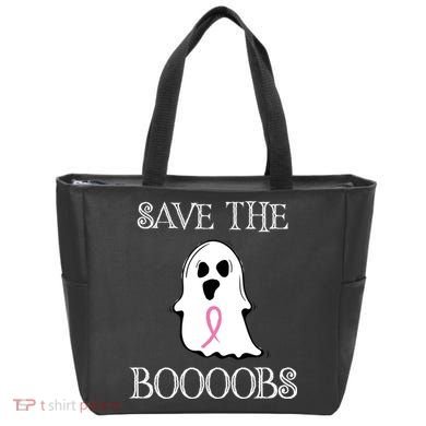 Save The Boooobs Breast Cancer Halloween Ghost Tote Bag