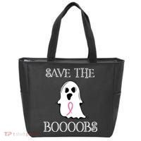 Save The Boooobs Breast Cancer Halloween Ghost Tote Bag thumb 0