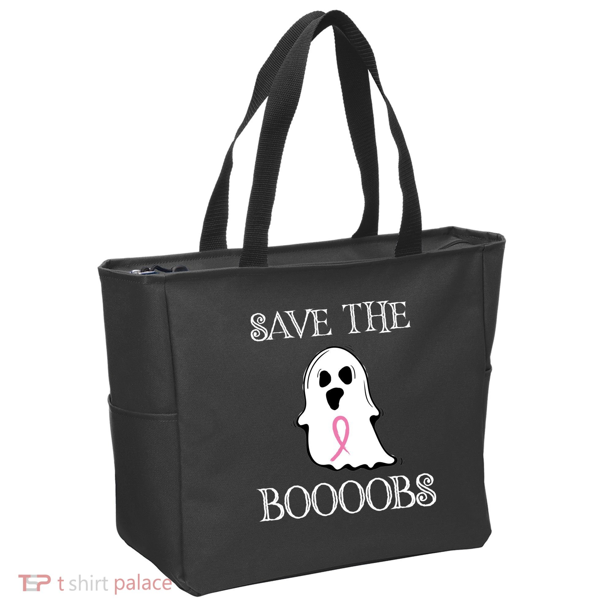 Save The Boooobs Breast Cancer Halloween Ghost Tote Bag