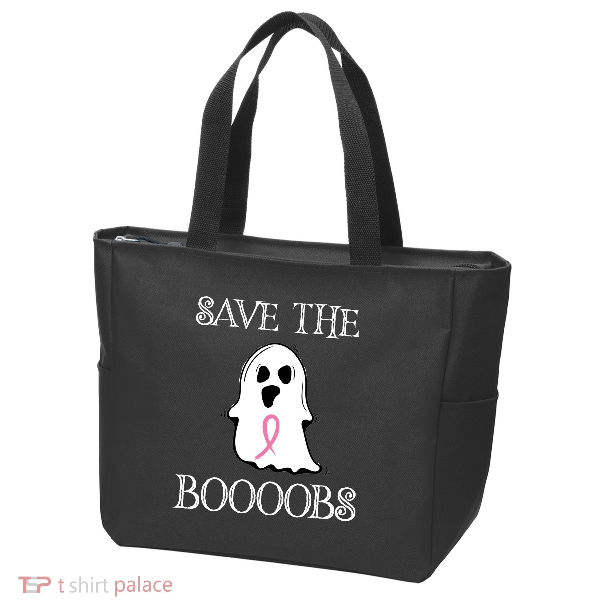 Save The Boooobs Breast Cancer Halloween Ghost Tote Bag