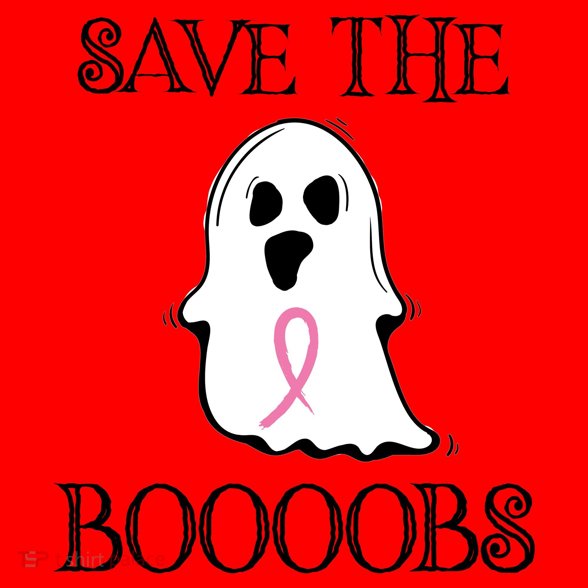 Save The Boooobs Breast Cancer Halloween Ghost Santa Hat