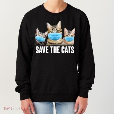 Save The Cats Face Mask Pandemic Women's Sweatshirt