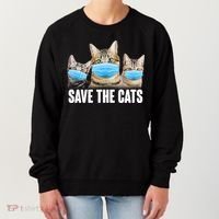 Save The Cats Face Mask Pandemic Women's Sweatshirt thumb 0