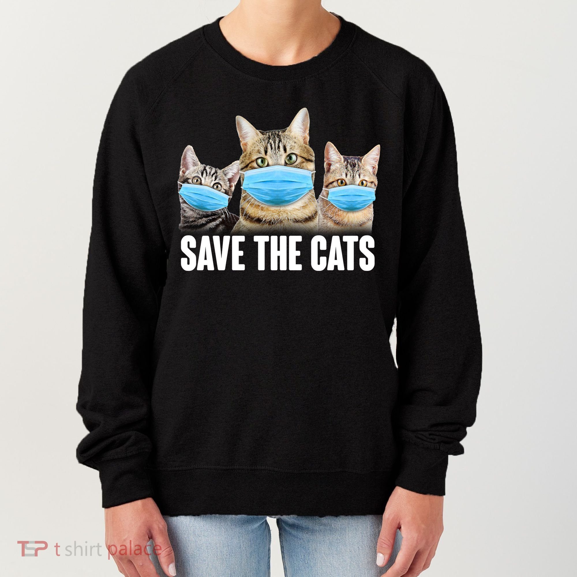 Save The Cats Face Mask Pandemic Women's Sweatshirt