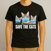 Save The Cats Face Mask Pandemic T-Shirt thumb 3