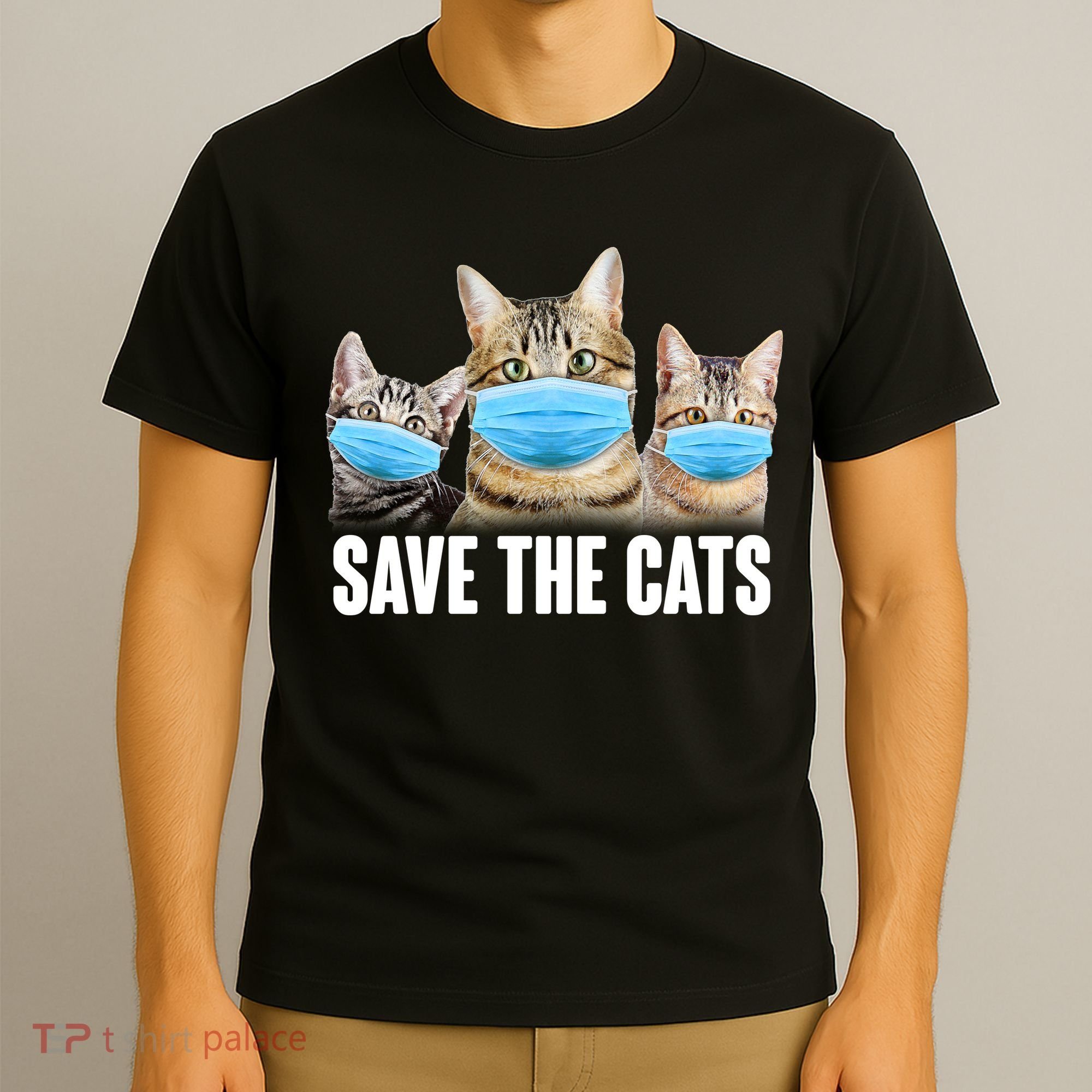 Save The Cats Face Mask Pandemic T-Shirt