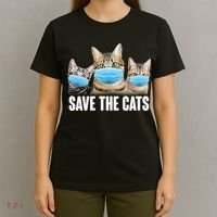 Save The Cats Face Mask Pandemic T-Shirt thumb 4