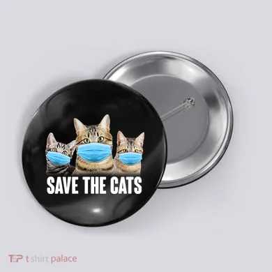 Save The Cats Face Mask Pandemic Button