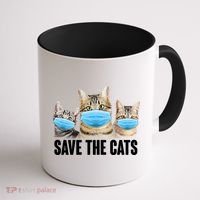 Save The Cats Face Mask Pandemic Coffee Mug thumb 1
