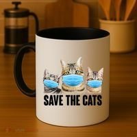 Save The Cats Face Mask Pandemic Coffee Mug thumb 4