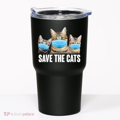 Save The Cats Face Mask Pandemic Tumbler