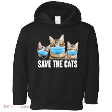 Save The Cats Face Mask Pandemic Toddler Hoodie