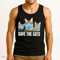 Save The Cats Face Mask Pandemic Tank Top thumb 3